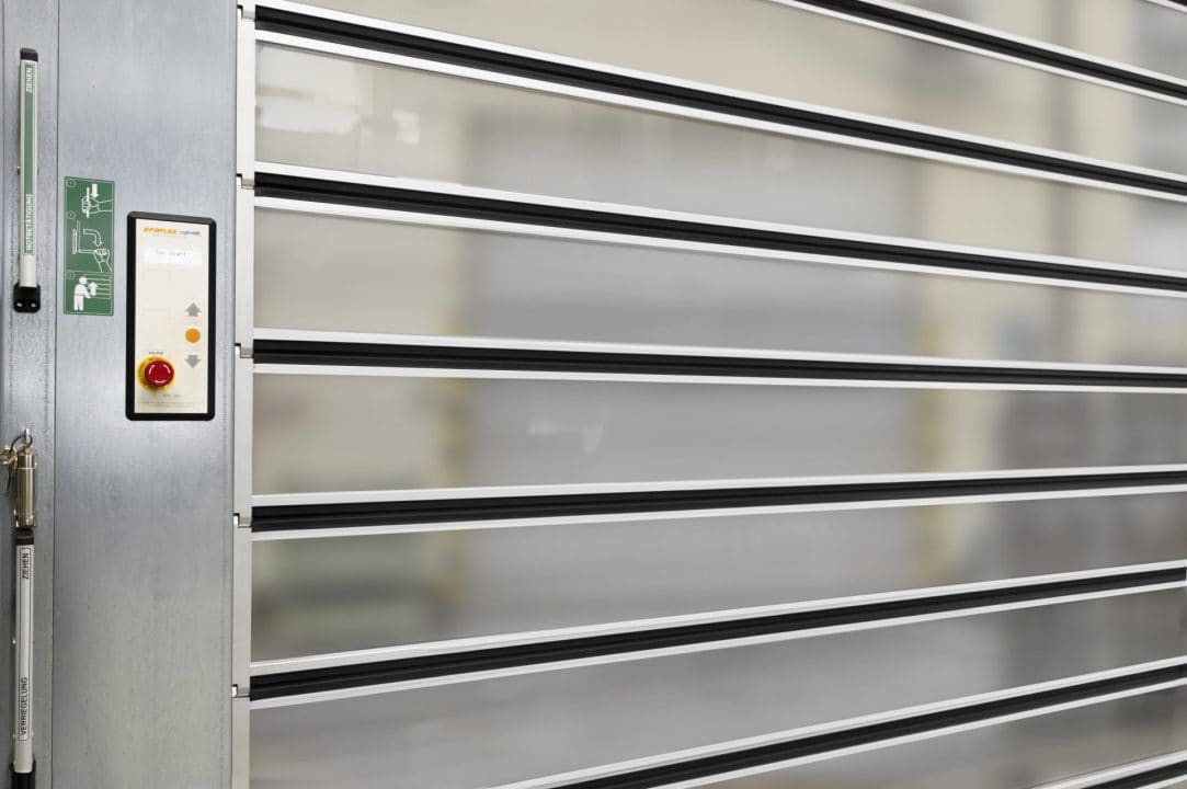 EFA-SST Clear clear acrylic spiral door, exterior view