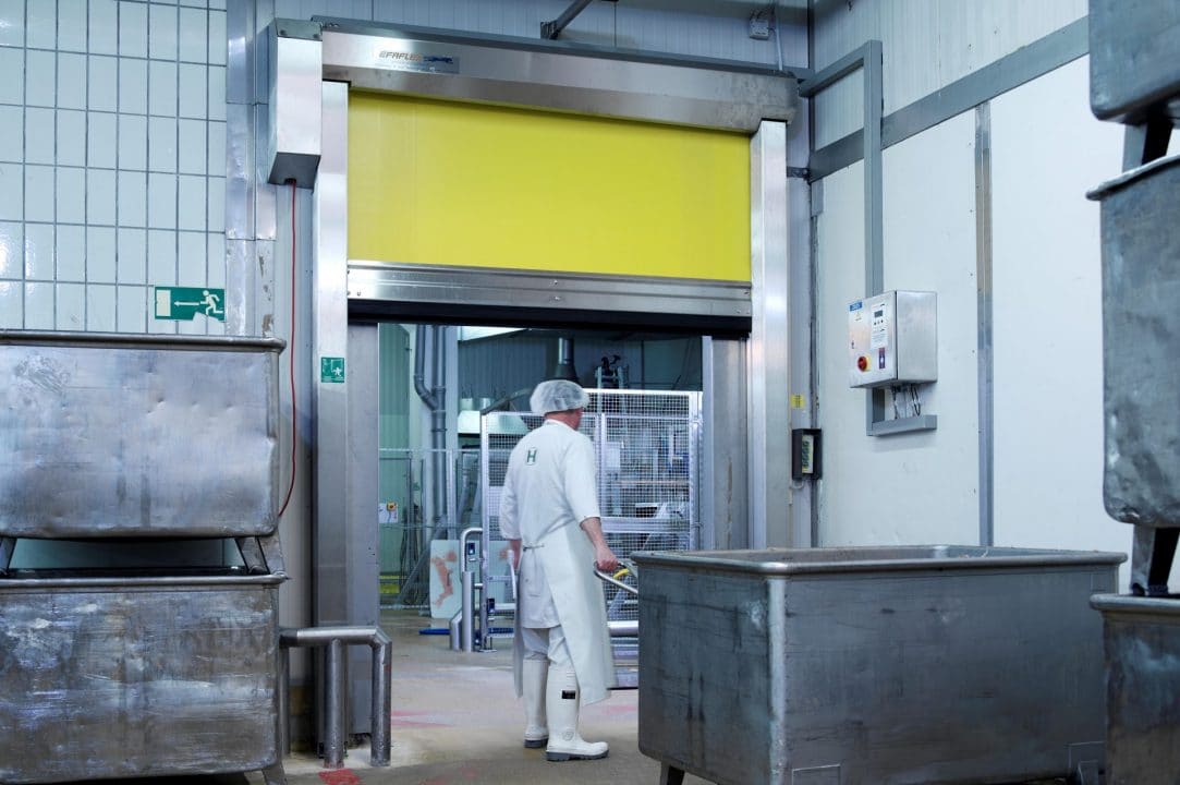 Easy Clean door open in a hygienic food industry setting