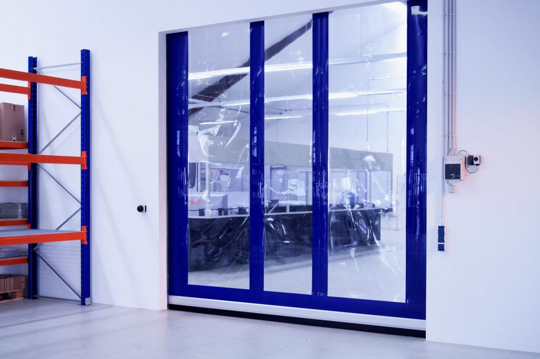 EFA-SRT ECO fabric high speed roll-up door side view