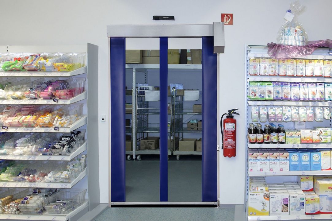 EFA-SRT MTL fabric high speed door installed for materials