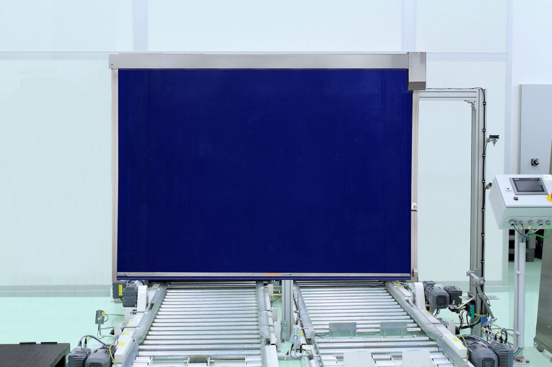 EFA-SRT MTL high speed door front view in production area