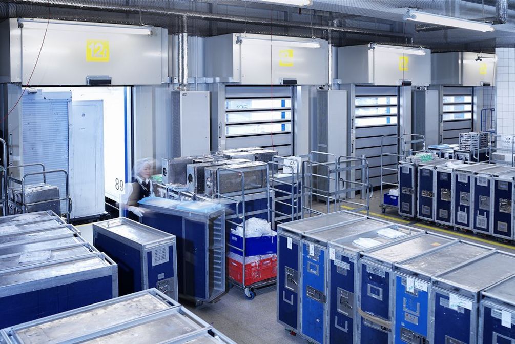 ISO Spiral EFA-SST ISO-60 insulated spiral doors in an industrial setting